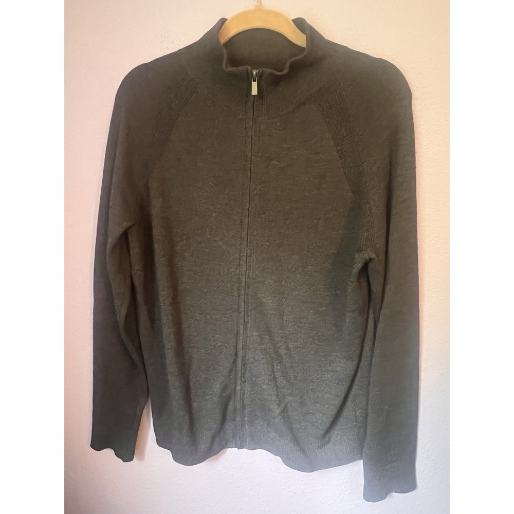 Nordstrom Men's Shop Black Full Zip Up Wool Blend Sweater Jacket Size Medium